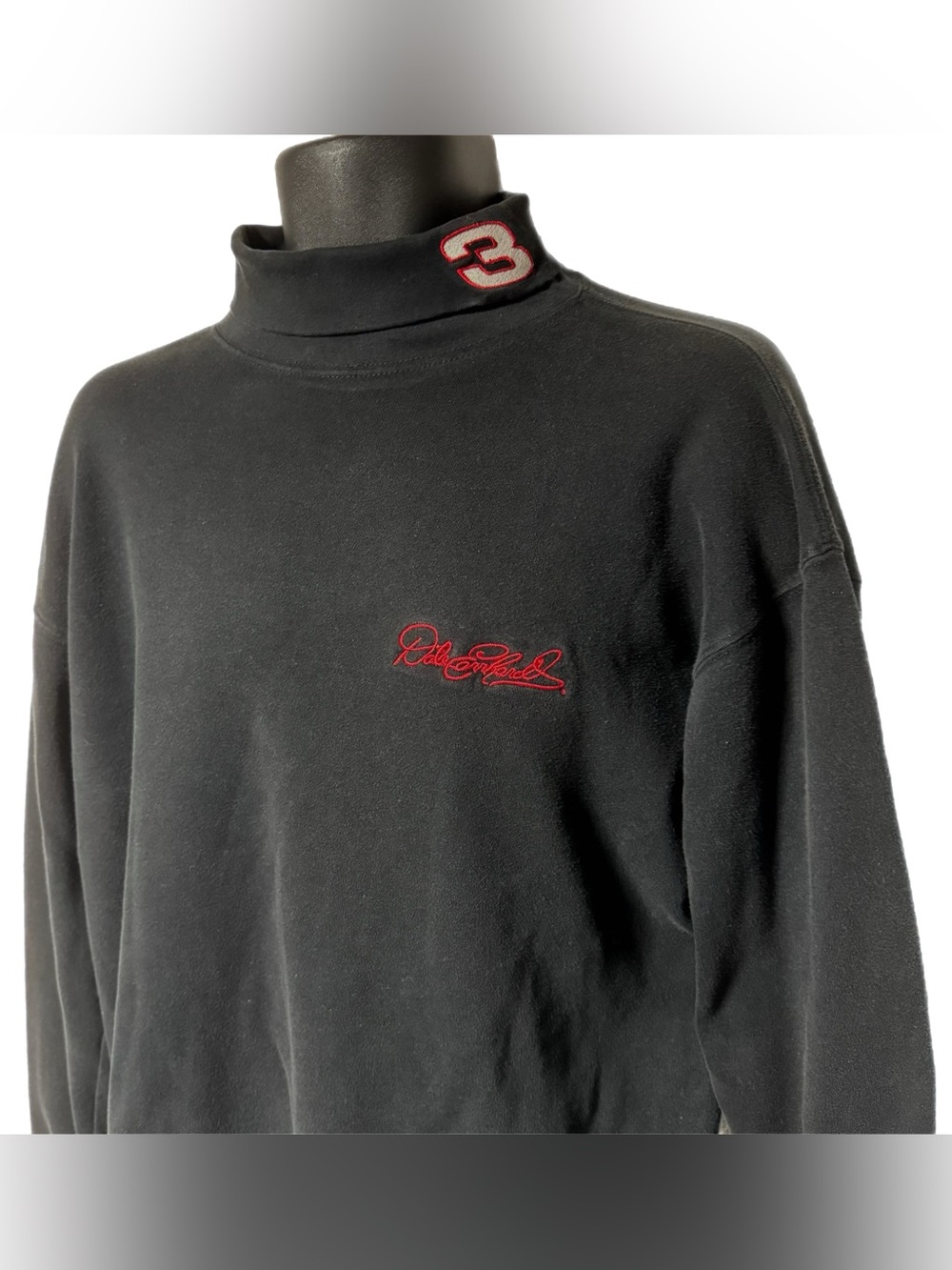 Vintage Dale Earnhardt NASCAR Embroidered Turtleneck Long Sleeve Shirt L